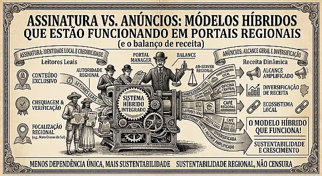 Assinatura vs. anúncios: modelos híbridos que estão funcionando em portais regionais